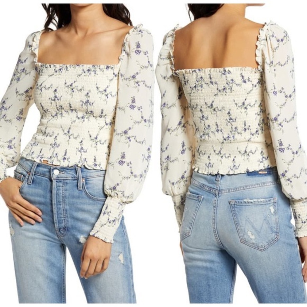 NWT Reformation Pinto Smocked Top